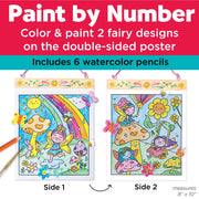 Paint by number fairy art kit with watercolor pencils and double-sided poster