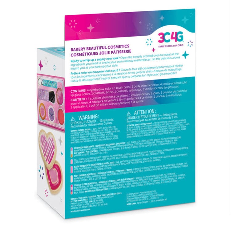Bakery Beautiful Cosmetics makeup set packaging by 3C4G with colorful gradient design