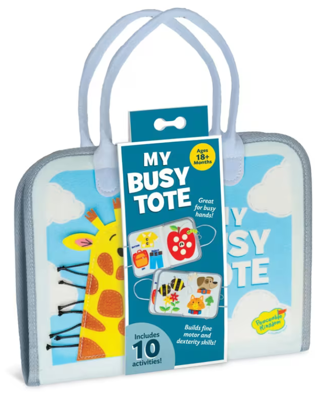 My Busy Tote children's activity bag with 10 activities for ages 18+ months