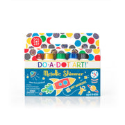Do-A-Dot Art Metallic Shimmer dot markers set with 5 bottles on white background