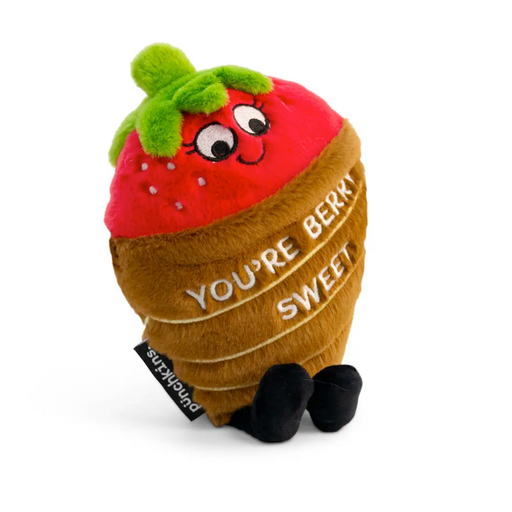 Punchkins strawberry ice cream cone plush toy with 'You're Berry Sweet' text
