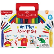 Faber-Castell Little Creatives ArtPlay Activity Set with 15 pieces including crayons, paintbrushes, scissors and art smock