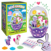 Mini Garden Pony kit with purple planter, toy ponies, and decorative elements
