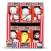 Hello Kitty Micro Teenies plush collection display showing six small plush toys in packaging