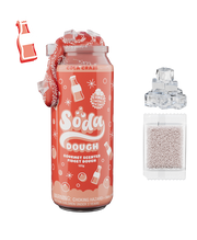 Cola Craze scented fidget dough in red soda can packaging with mix-in beads