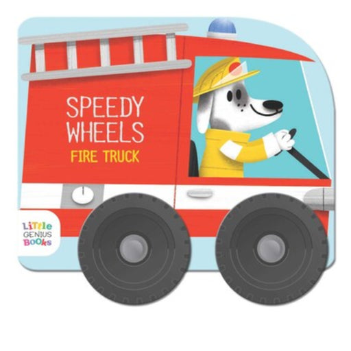 Speedy Wheels Fire Truck shaped children's board book with dog character illustration
