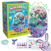 Mini Garden Mermaid kit with terrarium dome, decorative accessories and packaging