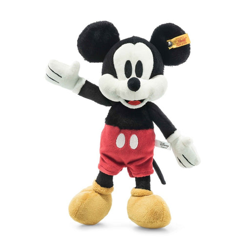 Steiff Mickey Mouse 12 inch plush toy with classic red shorts and yellow shoes