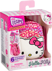 Real Littles Hello Kitty Backpack in pink and white packaging showing miniature backpack with bow
