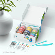 Hey Clay Bluey set with colorful clay containers in open box with sculpting tools