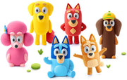 Hey Clay Bluey clay modeling figures showing colorful dog characters on white background