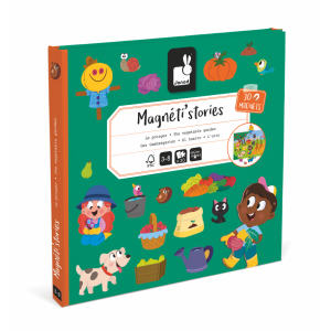Magneti'Stories magnetic storytelling game box with colorful illustrated characters on green background