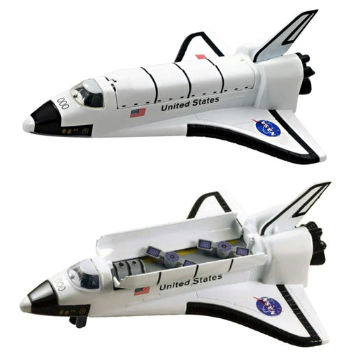 White die cast space shuttle model with United States and NASA markings
