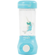 TOMY Watergames handheld water toy with clear cylinder containing floating unicorn game piece