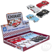 KinSmart 1957 Chevrolet Corvette die-cast model cars display box with various colored models