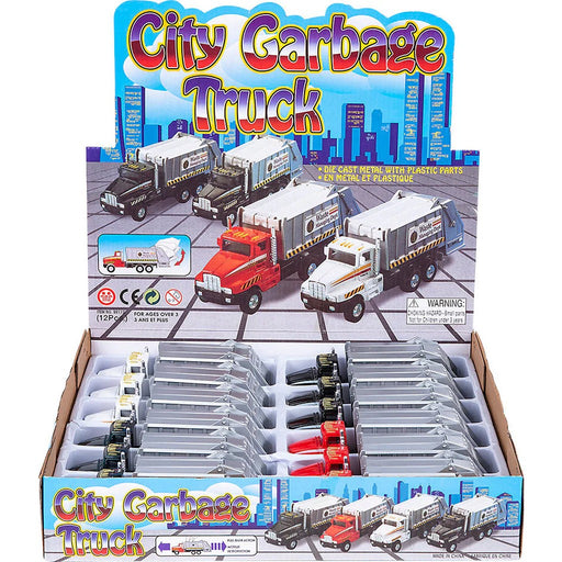 City Garbage Truck die cast toys display box with multiple sanitation trucks