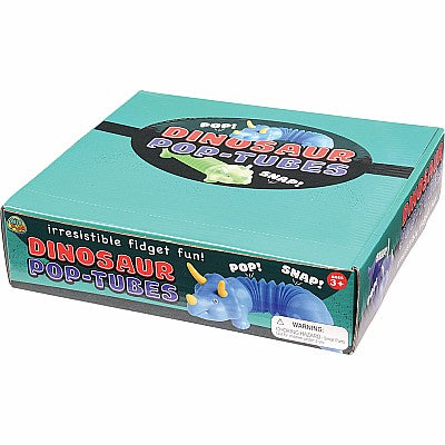 Dinosaur Pop Tubes toy box packaging on plain white background