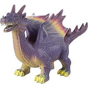 Purple dragon toy figure with wings, spikes, and yellow claws on white background