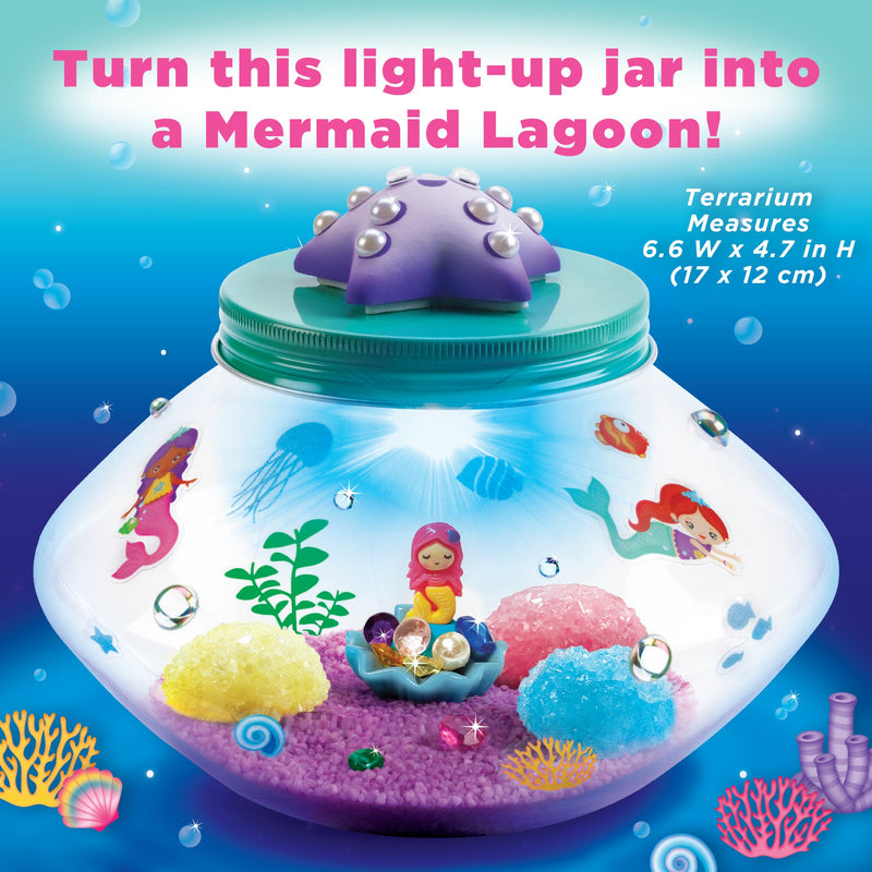 Crystal Mermaid Terrarium light-up jar with purple sea urchin lid and underwater scene