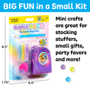 Creativity for Kids Bubble Gems Backpack Keychain craft kit featuring purple miniature backpack with puppy decoration