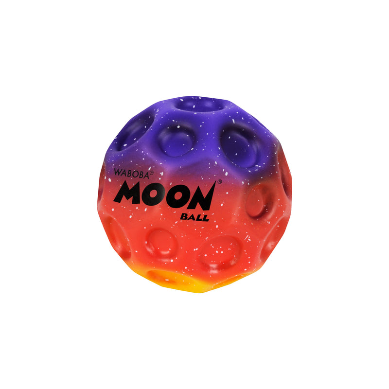 Waboba Moon Ball in gradient colors from purple to orange with crater texture