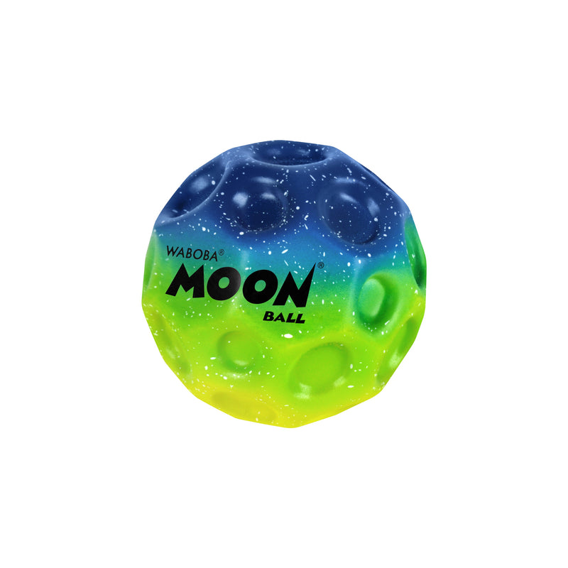 Waboba Moon Ball with blue to green gradient cosmic design on white background