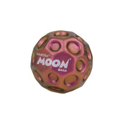 Pink and purple metallic Waboba Moon Ball with crater-like textured surface