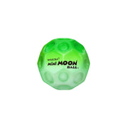 Green Waboba Mini Moon Ball with crater-like textured surface on white background