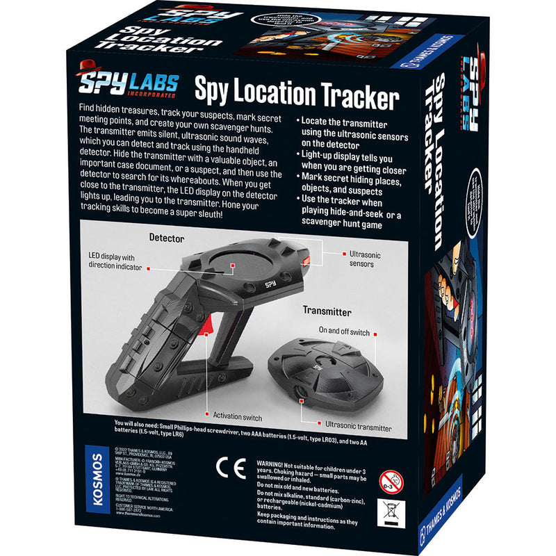 Spy Labs Location Tracker kit box showing detector and transmitter devices