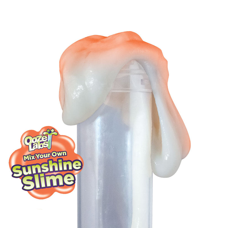 Ooze Labs slime kit showing slime being squeezed from container with brand logo