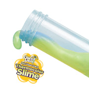 Ooze Labs slime tube with green thermocolor slime and brand logo