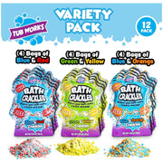 Tub Works Bath Crackles variety pack showing 12 colorful fizzing bath products