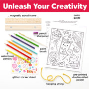 Faber-Castell paint by number sweets wall art kit with watercolor pencils and accessories